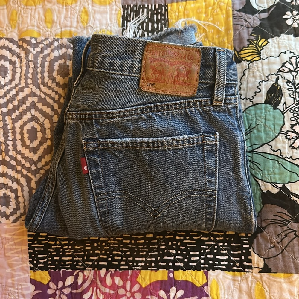 Levis 501 Jeans in Ragged Lands Patchwork